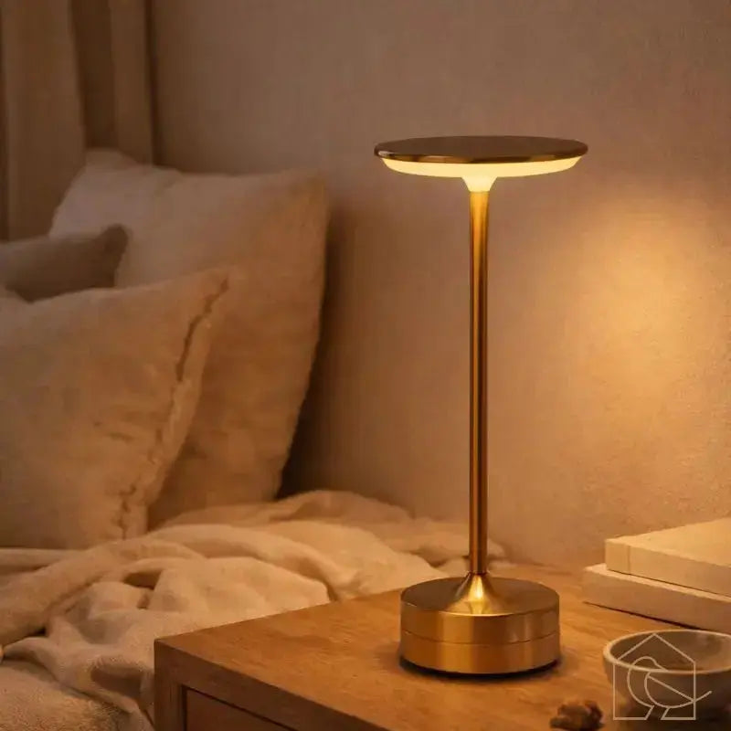 LED Tischlampe Metall - USB-Aufladbar, Touch-Sensor, 3 Lichtfarben, Kabellos, Für Wohn- & Schlafzimmer Heimecke.eu