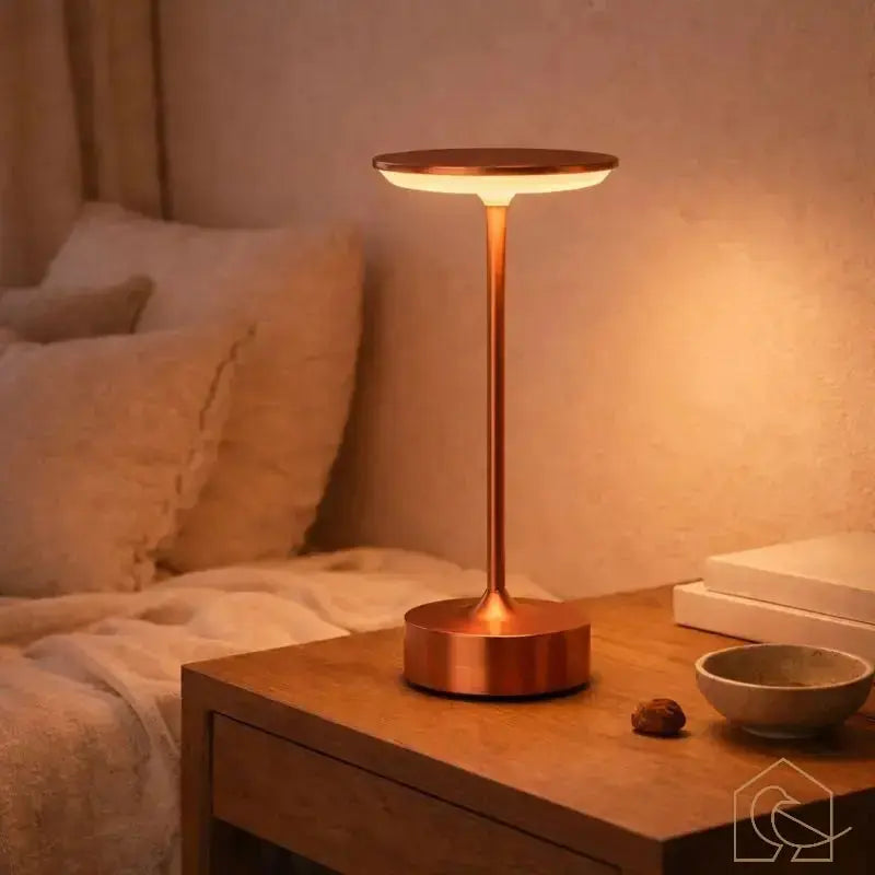 LED Tischlampe Metall - USB-Aufladbar, Touch-Sensor, 3 Lichtfarben, Kabellos, Für Wohn- & Schlafzimmer Heimecke.eu