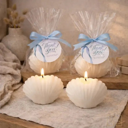 Muschelkerze - dekorative Kerze im Sommerdesign für Wohnräume - Heimecke.eu