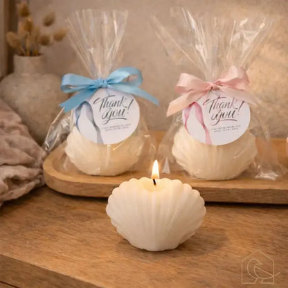 Muschelkerze - dekorative Kerze im Sommerdesign für Wohnräume - Heimecke.eu