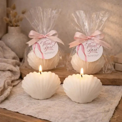 Muschelkerze - dekorative Kerze im Sommerdesign für Wohnräume - Heimecke.eu