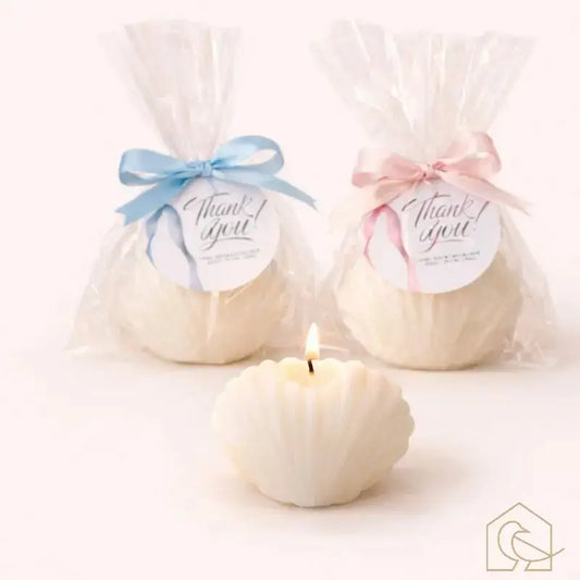 Muschelkerze - dekorative Kerze im Sommerdesign für Wohnräume - Heimecke.eu