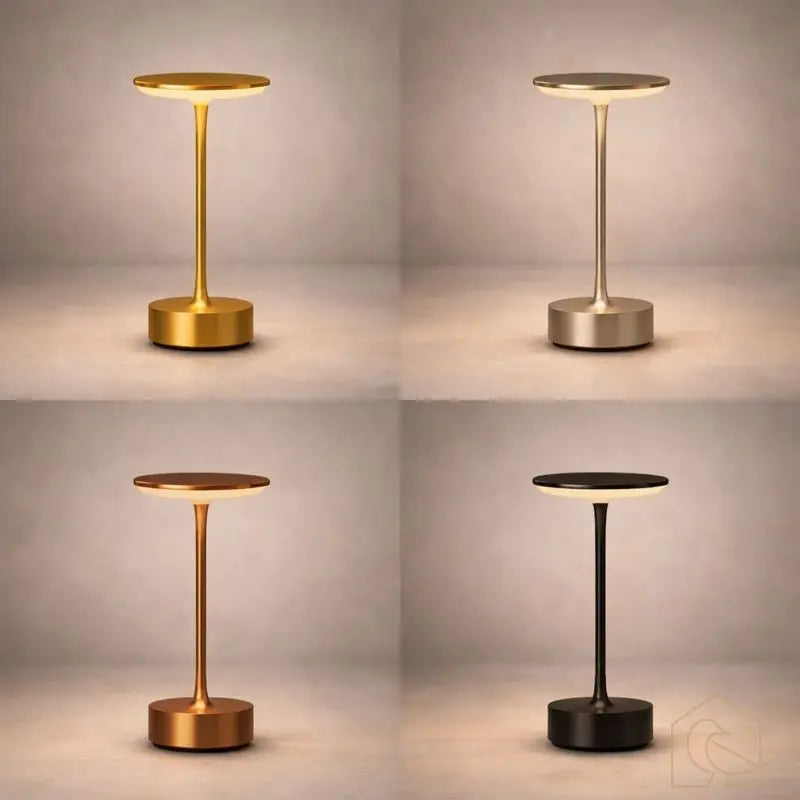 LED Tischlampe aus Metall – kabelloses Stimmungslicht für Wohn- & Schlafzimmer