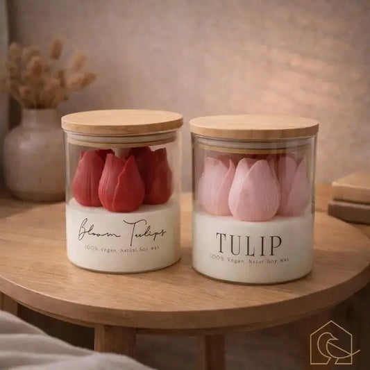 Tulpenkerze im Glas – dekorative Kerze für frühlingshafte Wohnmomente - Heimecke.eu