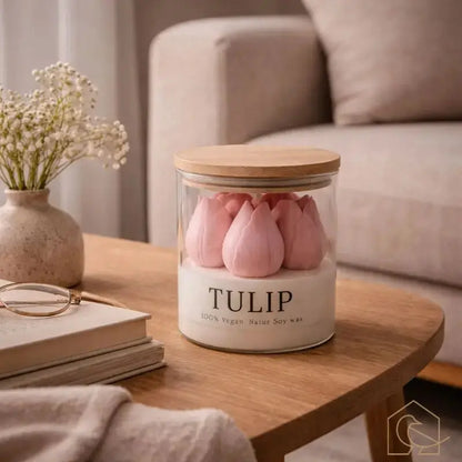Tulpenkerze im Glas – dekorative Kerze für frühlingshafte Wohnmomente - Heimecke.eu